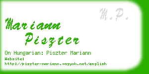 mariann piszter business card